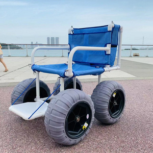 Heavy Duty Outdoor Travel 16" Balloon Tires Beach Wheelchair