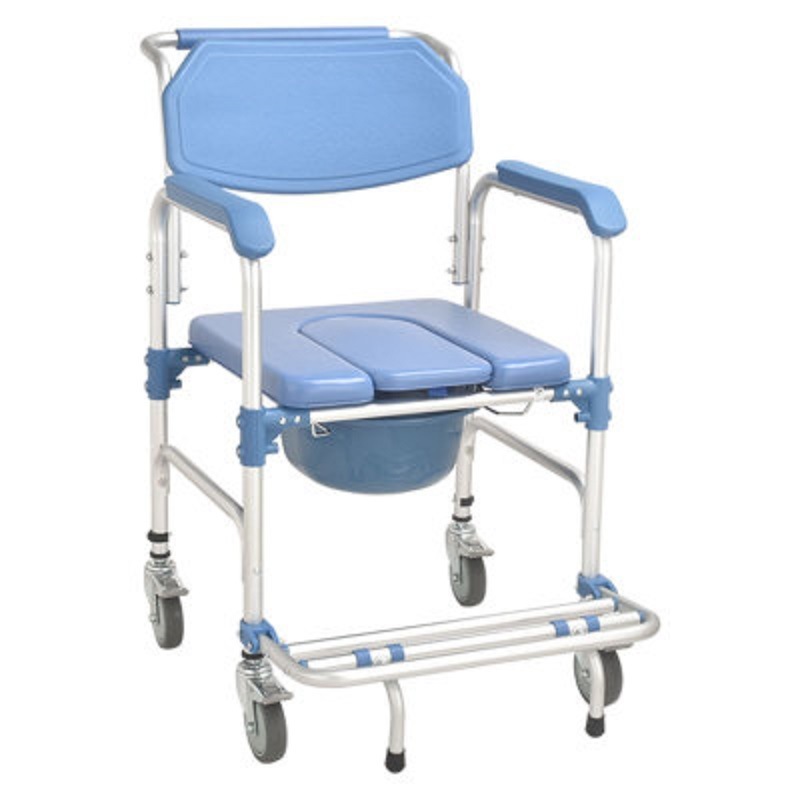 Folding Medical Equipment Shower Commode Chair Commode Toilet Chair Foldable Bedside Commode Chair for elderly With Wheel Toilet