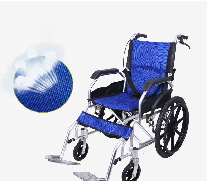 Antirust Aluminum Multifunctional Folding Backrest Manual Wheelchair with Swing Away Footrests