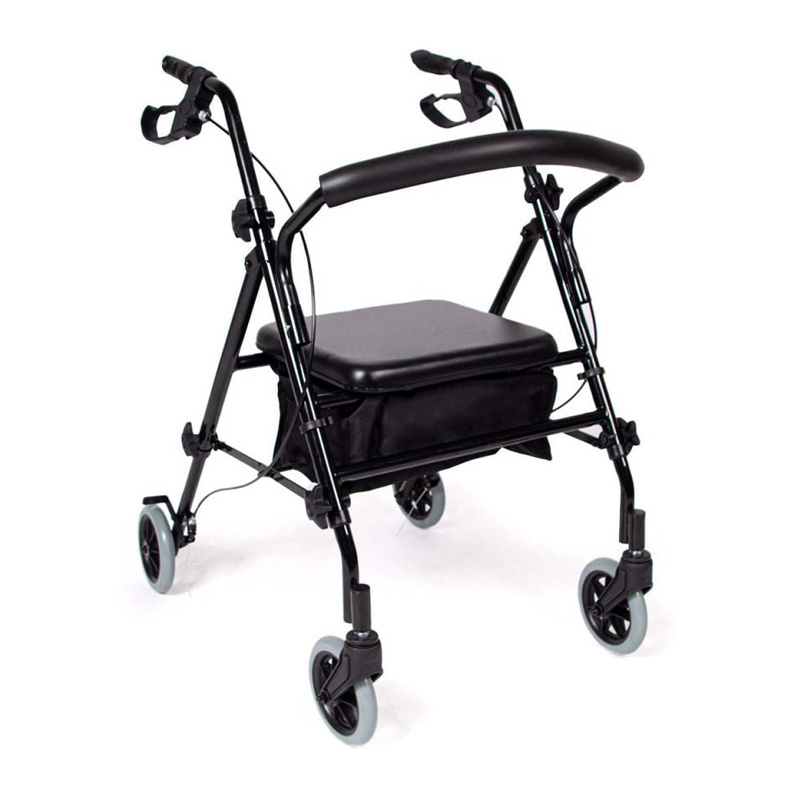 Hot Product Aluminum Adult Elderly 4 wheels walker rollator with shopping bag light weight Rollator Walker