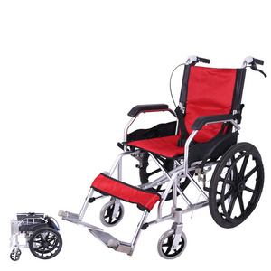 Antirust Aluminum Multifunctional Folding Backrest Manual Wheelchair with Swing Away Footrests