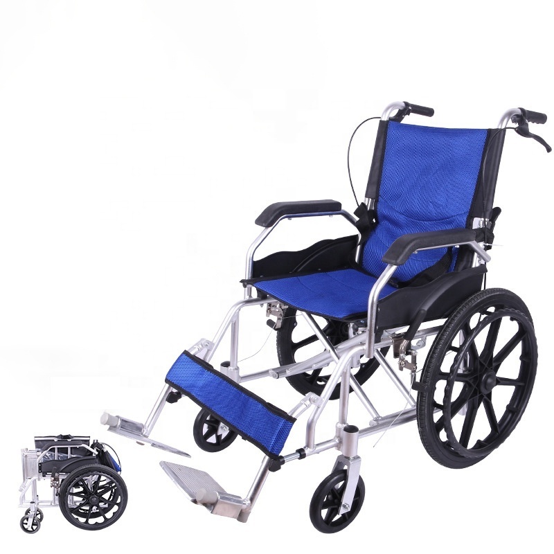 Antirust Aluminum Multifunctional Folding Backrest Manual Wheelchair with Swing Away Footrests