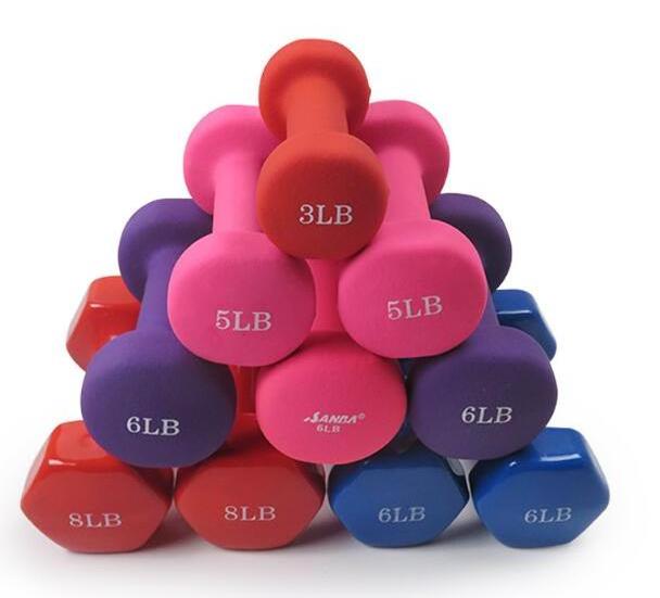 Body Sculpting Colorful  Coated Women Seniors Teens Youth Neoprene Dumbbell Weights 1 2 3 4 5 6 7 8 9 10 11 12 15 LB