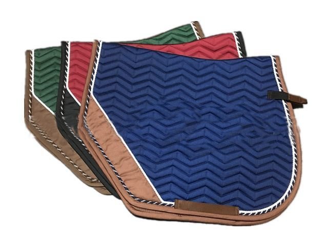 Wholesale cotton all purpose all size unisex glitter western jump shaped blue red green saddle pad western bulk saddle pad