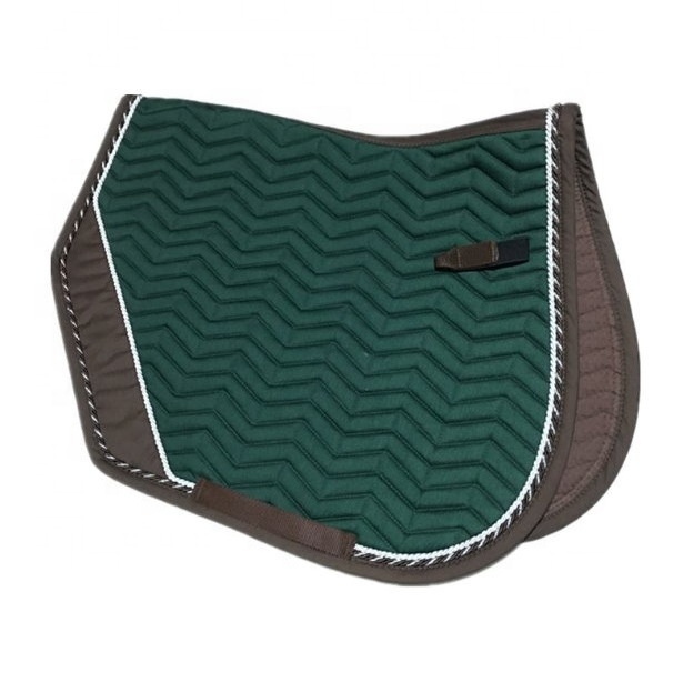 Wholesale cotton all purpose all size unisex glitter western jump shaped blue red green saddle pad western bulk saddle pad