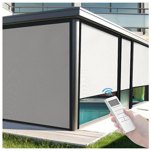 Windproof curtain electric waterproof outdoor blinds gazibo gazebo outdoor pergola aluminium outdoor motorized