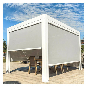 Motorized aluminium pergola outdoor blinds gazebo awnings bioclimatic pergola outdoor roof windproof curtain