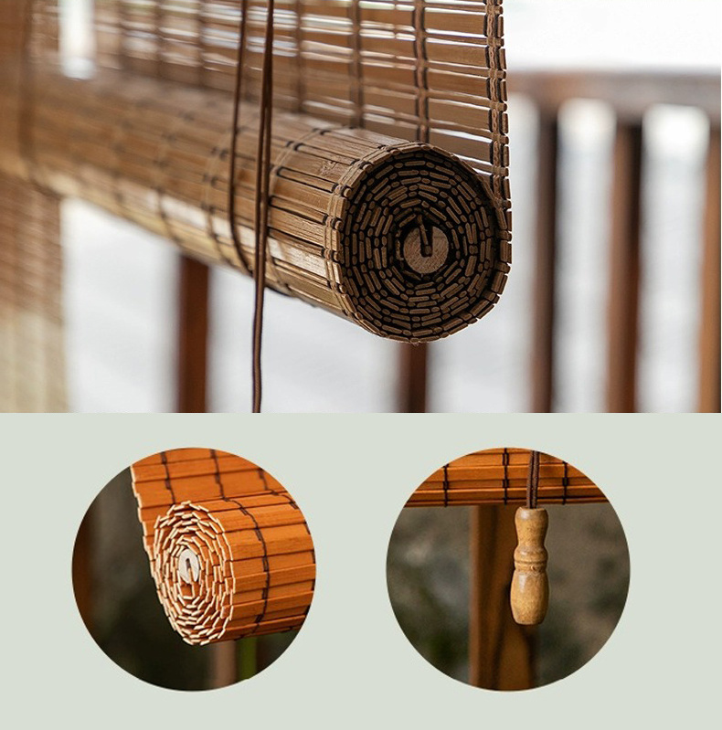 Natural bamboo rolled blind window shade outdoor indoor bamboo curtain