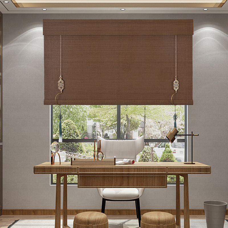 Bamboo Roll up Blinds Reed Shades / Bamboo Mat Roller Blinds, Customized Waterproof Bamboo Curtain