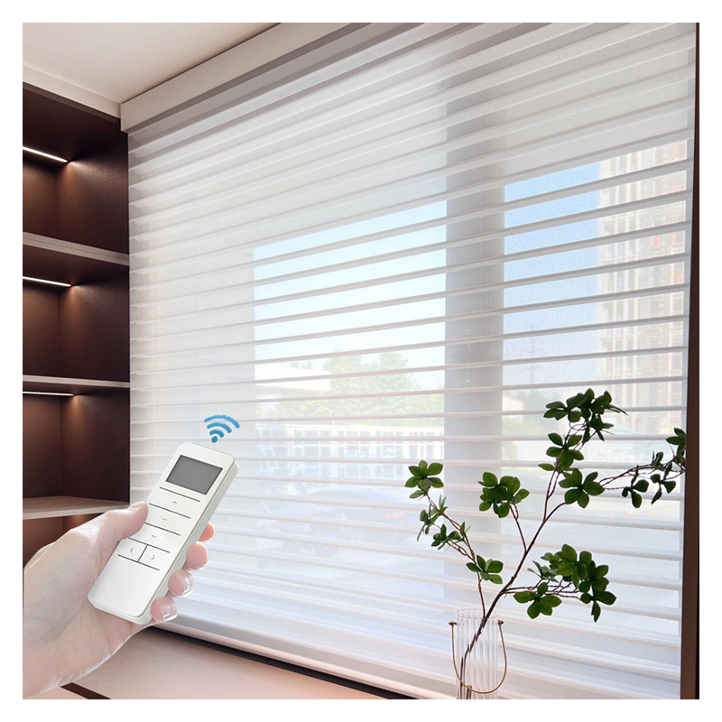 Shangri-La Motorized Automatic Roller Blinds Blackout Shutter Solar Screen Curtains French Design Shade Fabric for Windows