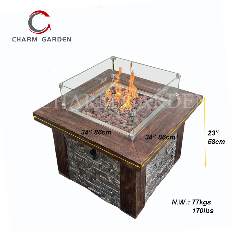 Premium Quality Outdoor Propane Gas Fireplace Table Top Fire Pit Portable Fireplace For Patio