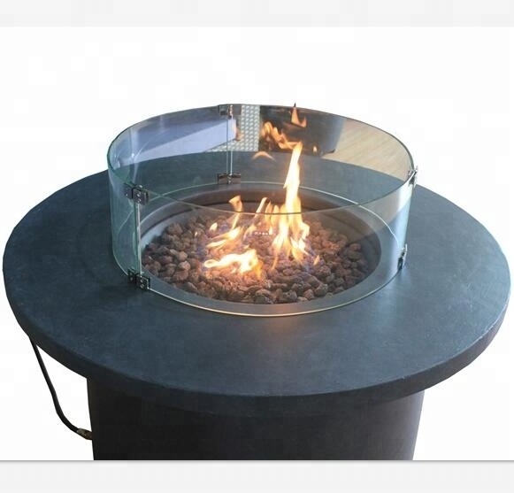 Round outdoor gas fire pits table top in patios