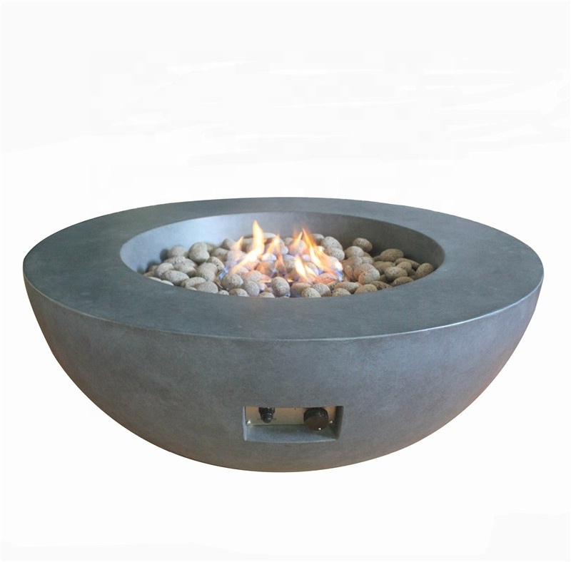 Charm Garden Ready To Ship Outdoor Gas Firebowl Cement Table Top fire pit for Backyard Furniture