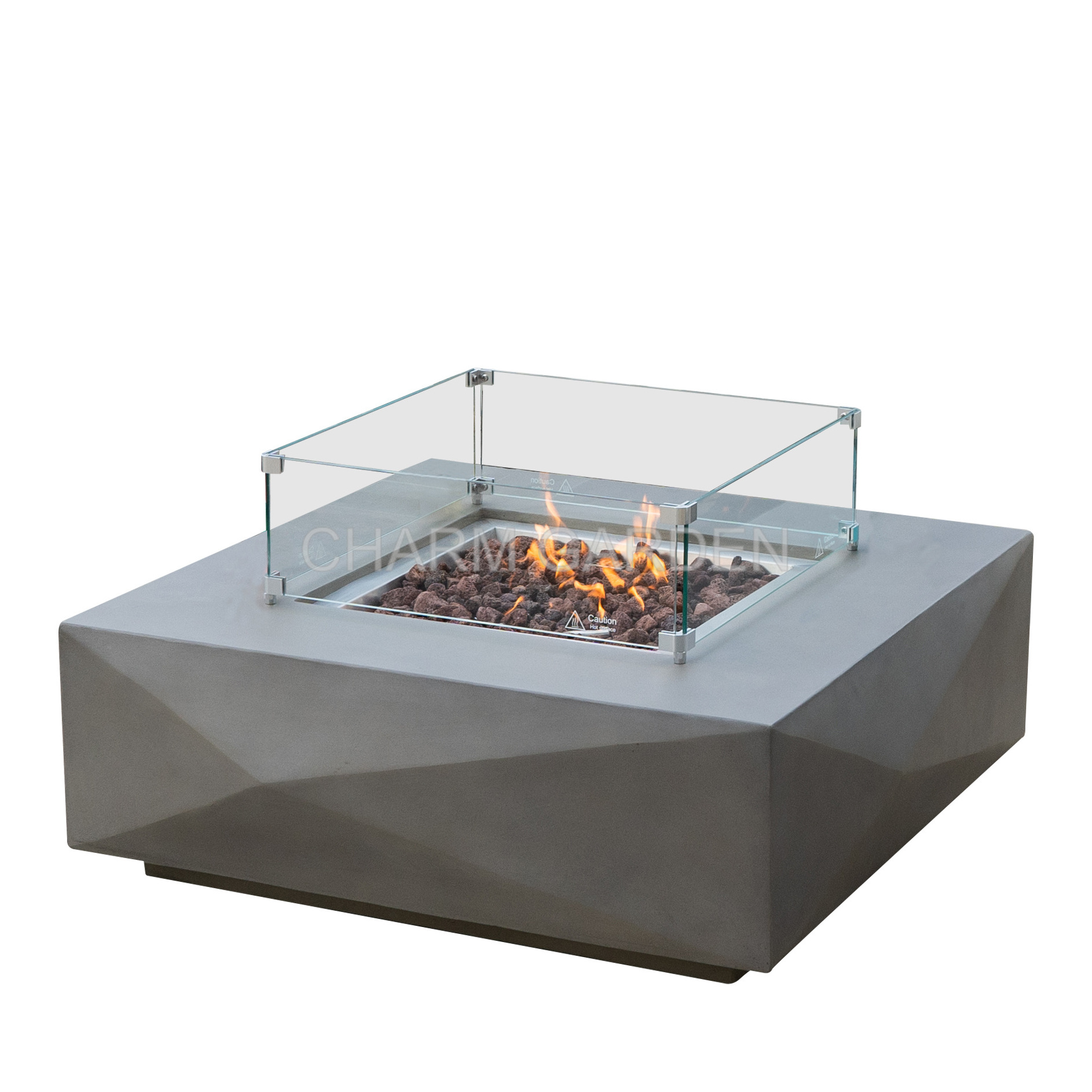 Cast Concrete Rectangular Patio Heater Garden Decoration  Gas Propane Fire Pits Table