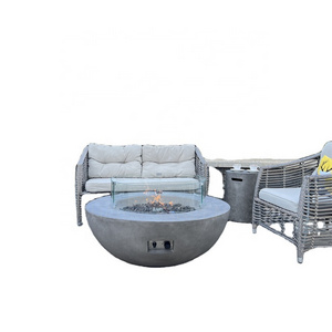 Propane gas and natural gas fire bowl in concrete GFRC body