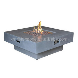 42 inch square outdoor concrete gas fire pit table