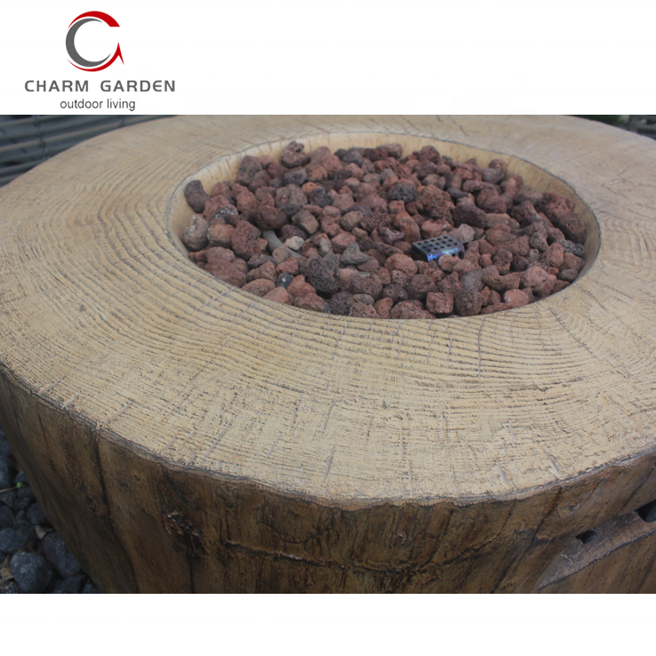 Round dome 40 inch concrete gas fire table,fire pit,fireplace coffee table with wood vein look for outdoor living