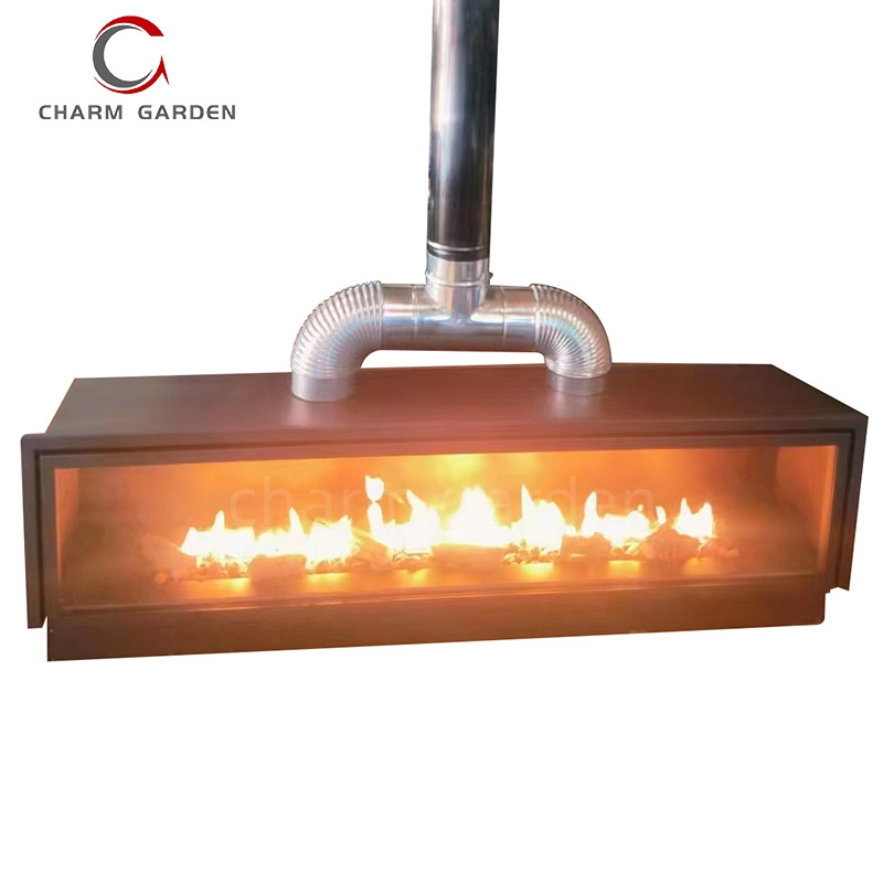 Real fire Interior fireplace used in bars, hotels, apartments, villas for indoor usage