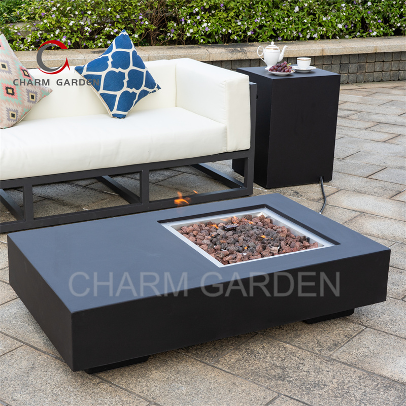 High-Quality Products Rectangle Concrete Propane Gas Fire Pit