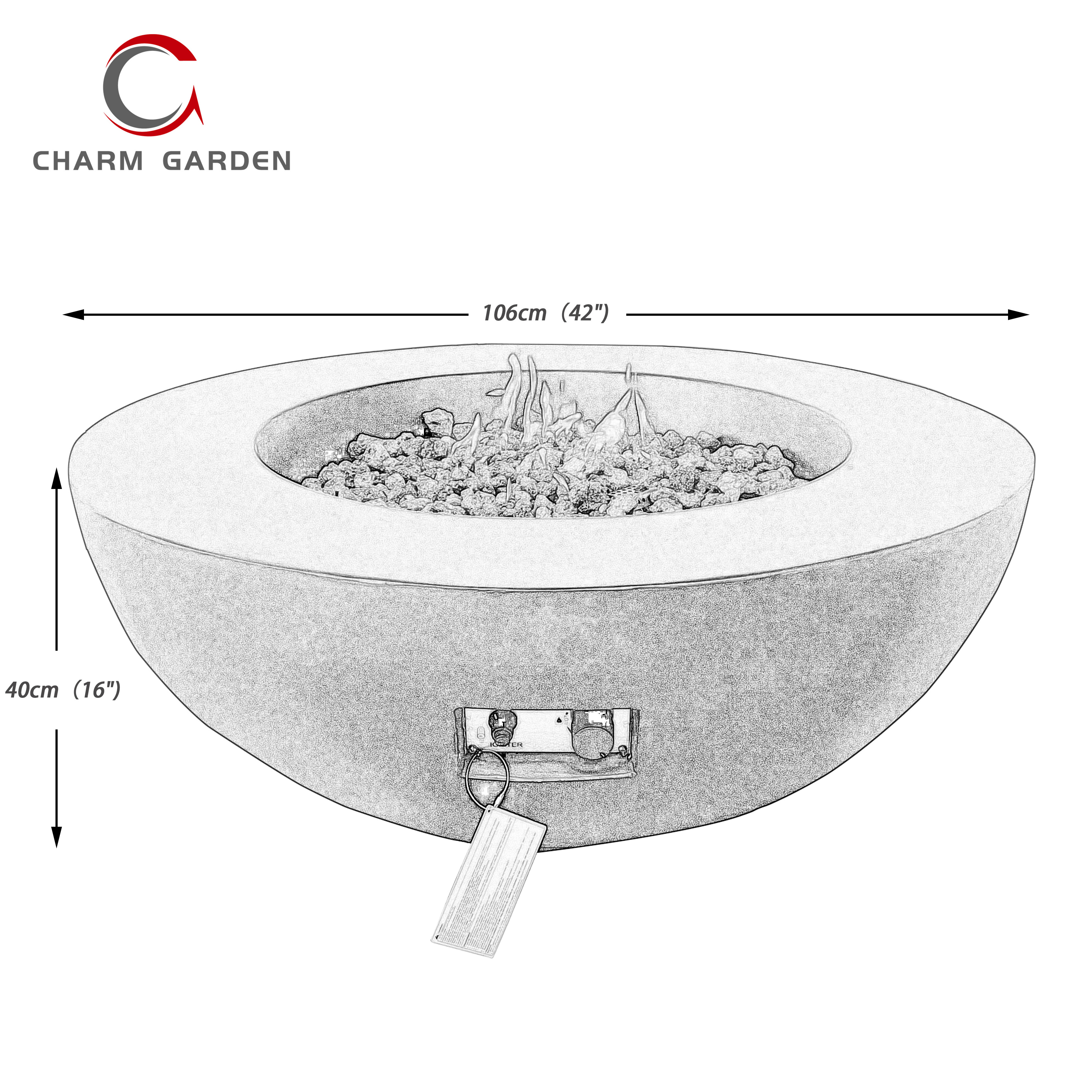 Modern Outdoor Decoration Round Fire Pit Bowl Smokeless Firepit