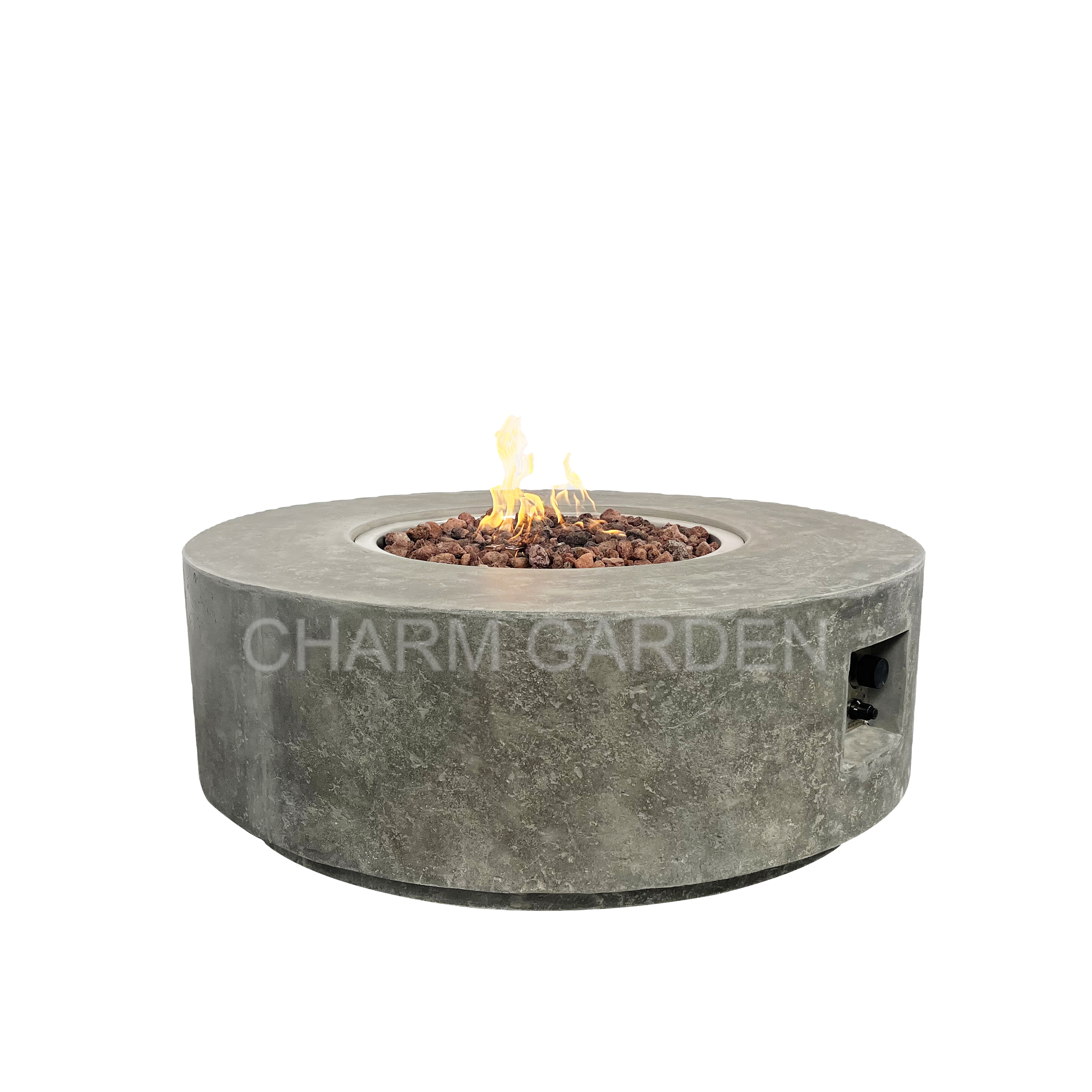 Garden Heating Original Concrete Grey concrete natural gas fire pit