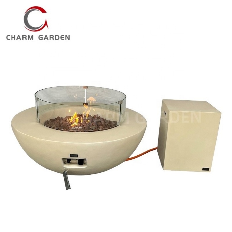 Modern white four seasons smokeless propane gas natural gas garden fire pit bowl