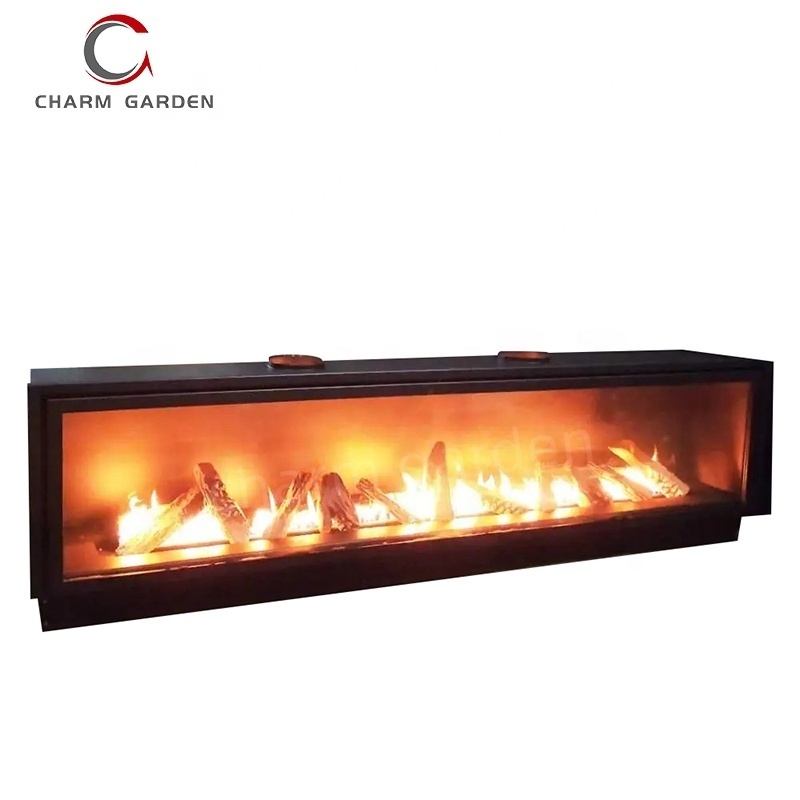 Custom Indoor Led Light Natural Gas Propane Gas Fireplace with Remote Control