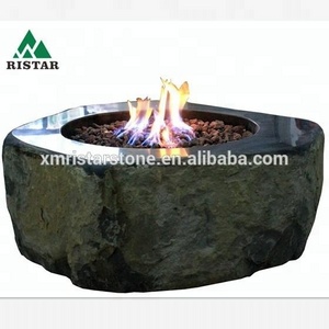 Natural basalt stone garden outdoor gas fire pits table