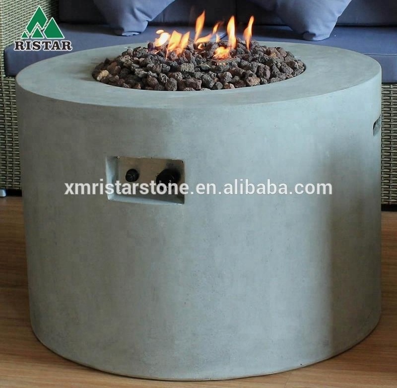 31.5 inch outdoor propane gas round fire pits table with glass wind guards