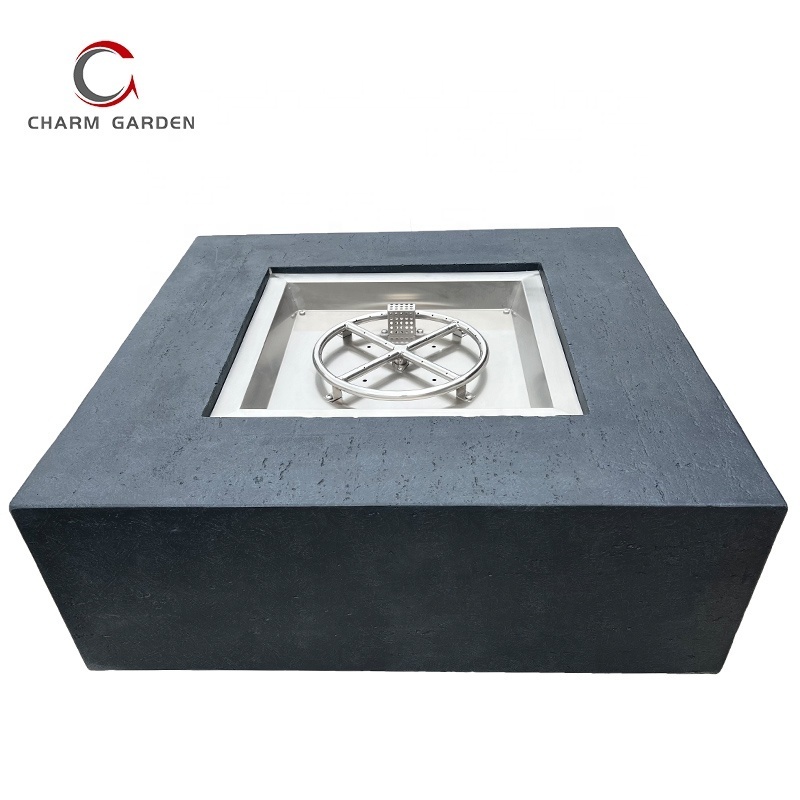 CE Certificate #304 Stainless steel round Ring Square pan fire pit burner system suitable for Natural gas or Liquid Propane