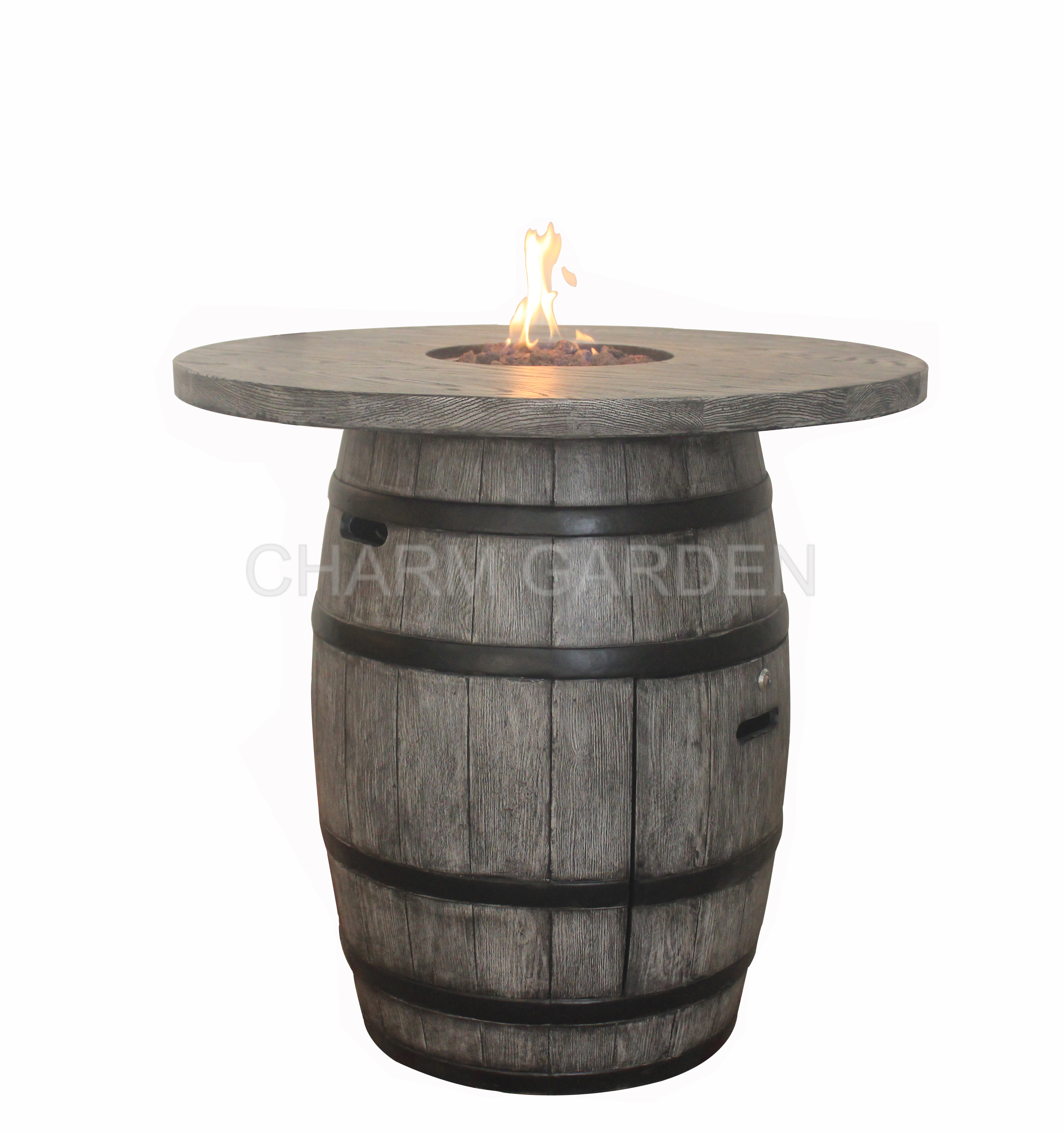 Bar Table Fire Wood Vein Look wine barrel fire pit Fireplace CZYG025 Gas Patio Stove