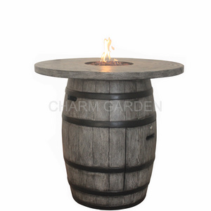 Bar Table Fire Wood Vein Look wine barrel fire pit Fireplace CZYG025 Gas Patio Stove