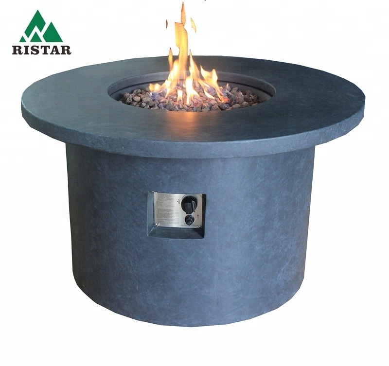 Round outdoor gas fire pits table top in patios