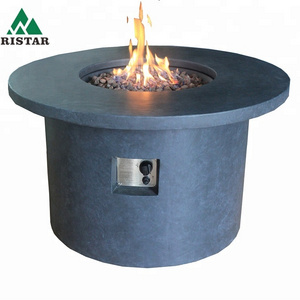 Round outdoor gas fire pits table top in patios