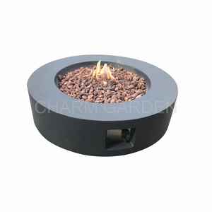 Round Fire Pit Gas Tank Cover Storage Box Hidden Gas Bottle Side Table