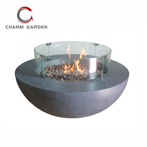 Wholesale D42 inch fire pit bowl  with glass win guard