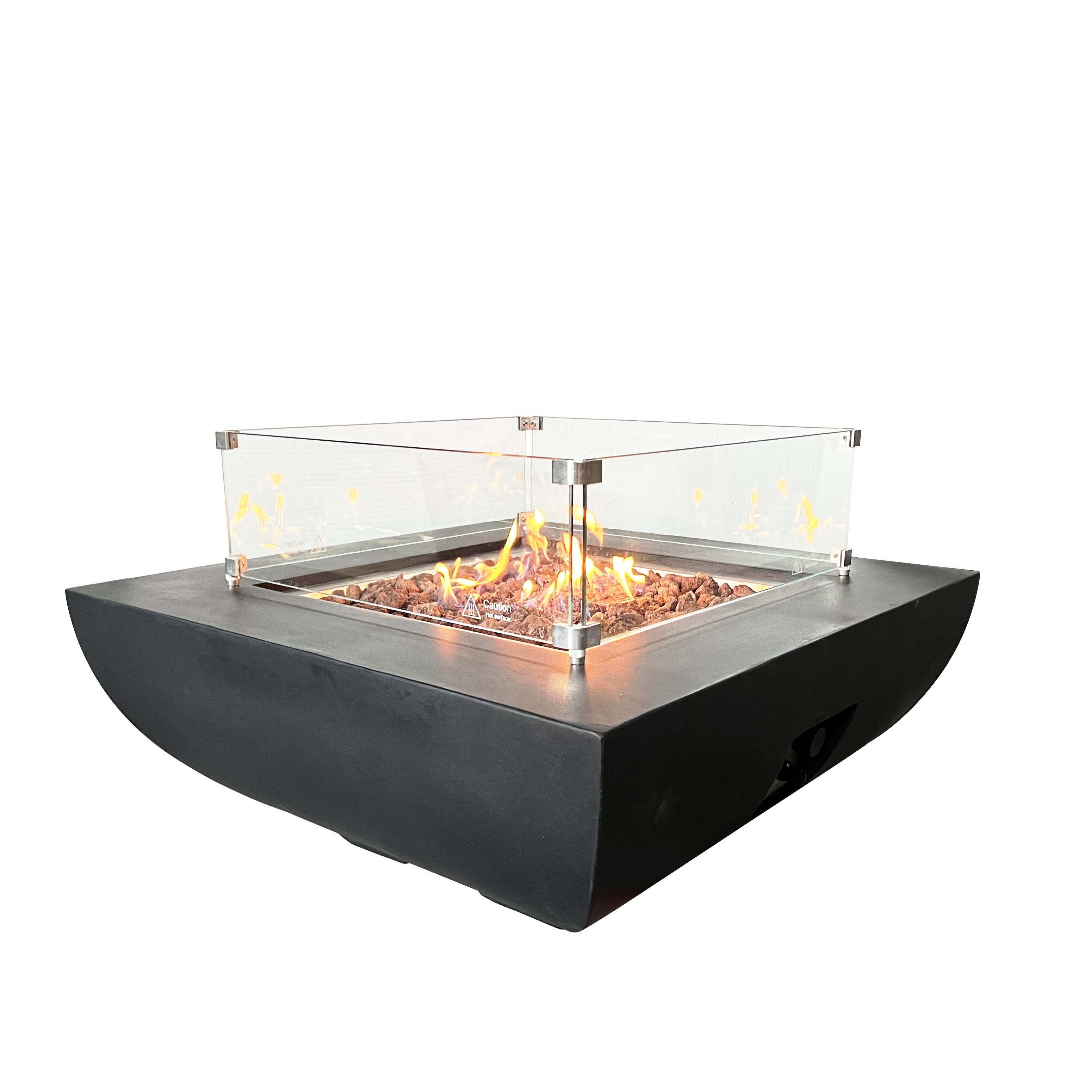 Modern Firepit Table Outdoor Gas Propane fireplace for garden patio backyard