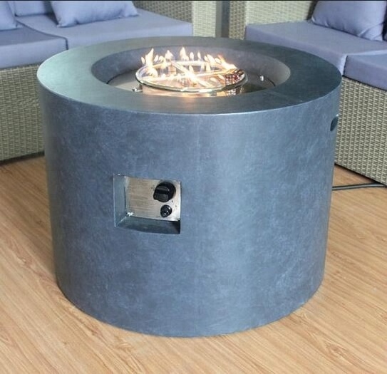 31.5 inch outdoor propane gas round fire pits table with glass wind guards