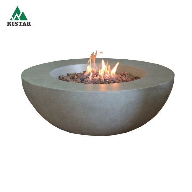 Cast concrete GRC / GFRC round D42 inch gas fire pits bowl