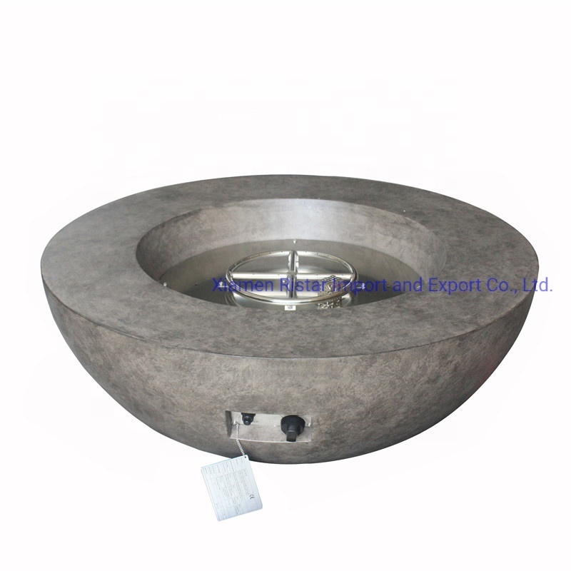 High performance cast concrete round shape fire pit table in garden patio