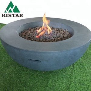 Deco garden with propane gas firepit bowl  concrete fire bowl for outdoor living