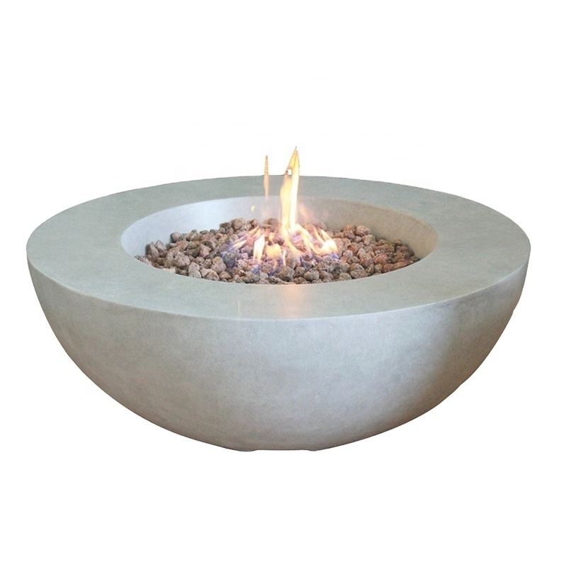 Cast concrete GRC / GFRC round D42 inch gas fire pits bowl