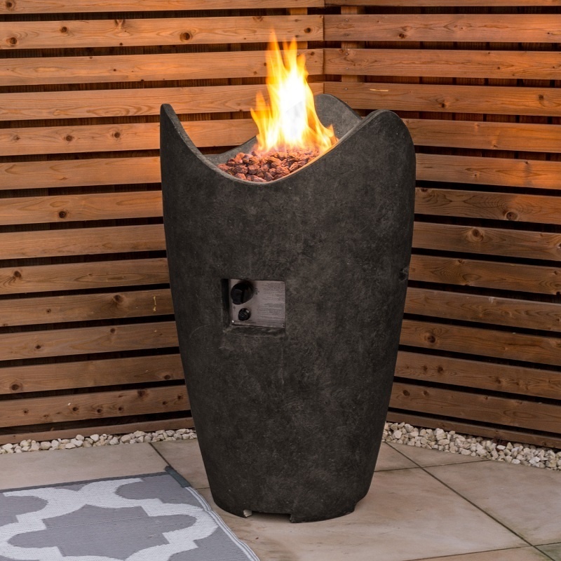 Factory Direct Selling Lava Rock Stone Look  Fire Tube Gas Outdoor Patio Heater