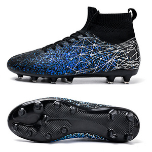 Factory customize Men Cleats Football Boots High Top Soccer boots Sneakers football shoes Turf Futsal outdoor Soccer shoes