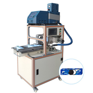 Semi Automatic Biscuit Paper Box  Melting Glue Sealing Machine  Carton Box  Glue Stick Machine for flat box 2 or 1 sides