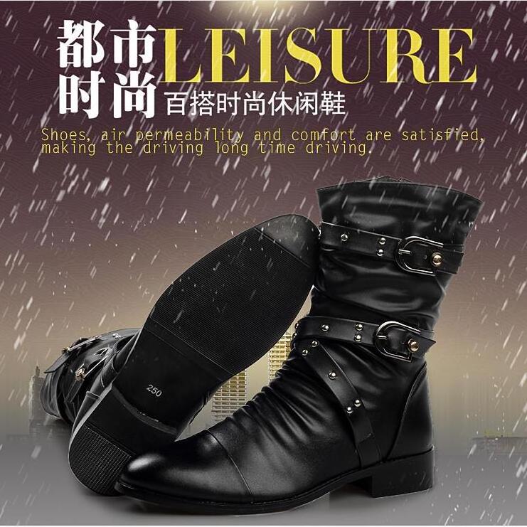 High-end men's shoes wholesale custom single boots Korean trend pointed boots spring and autumn England handsome Martin boots