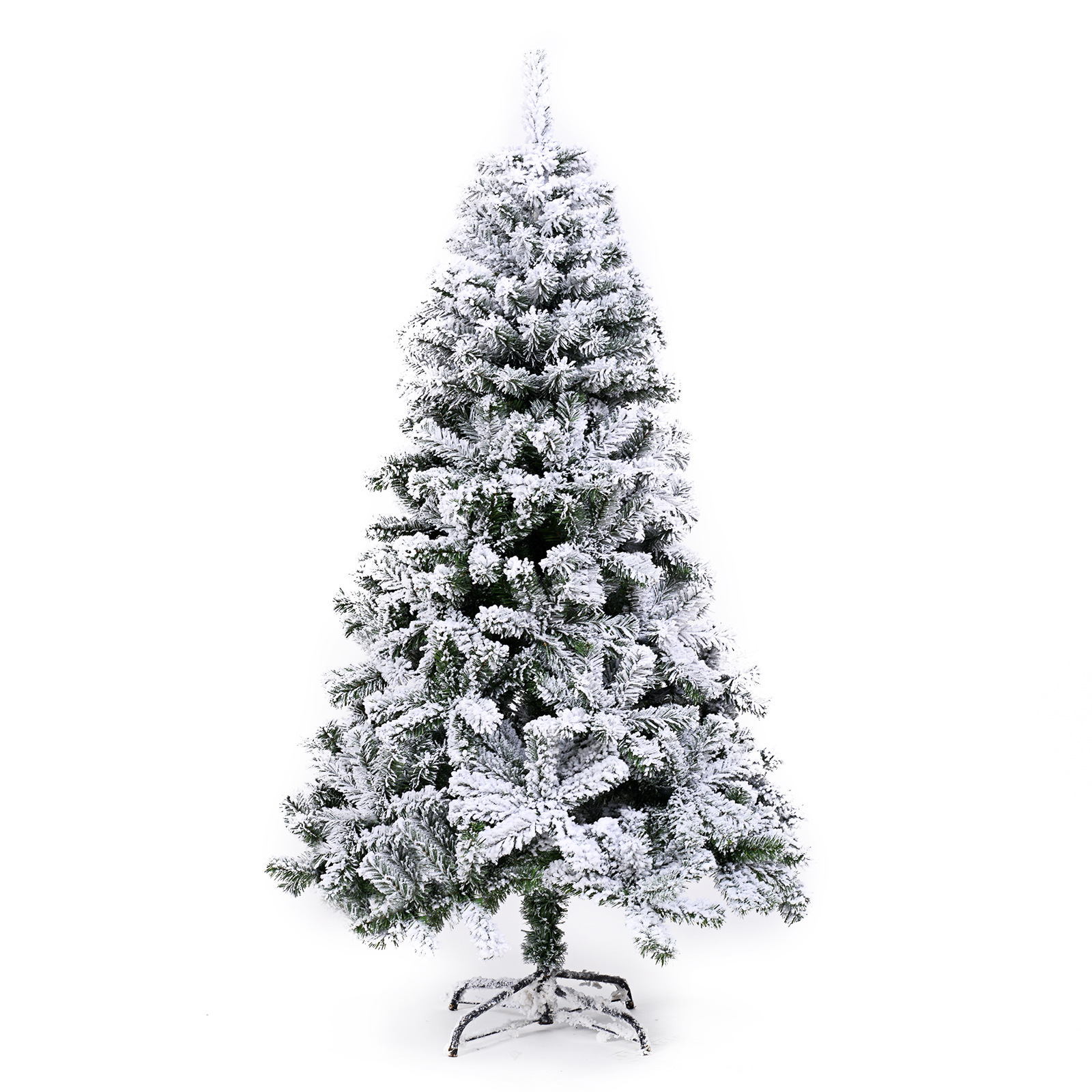 Manufacturer Wholesale Modern 7ft 8ft PE PVC Flocked The Big Snow White XMAS Led Light Artificial Christmas Tree