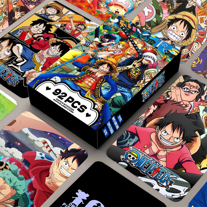 High Quality One Pieced Luffy 92PCS/Sets Funny Playing Lomo Double-sided Cards Anime Collection Cards