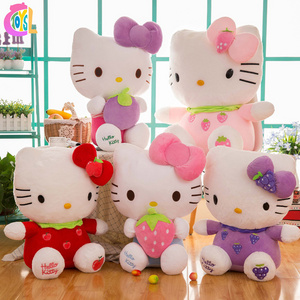 New Style Creative Fruit Hello KT Plush Straw berry Cat Doll Cute Hello KT Plush Toy Girl Birthday Gift stuffed animal toys