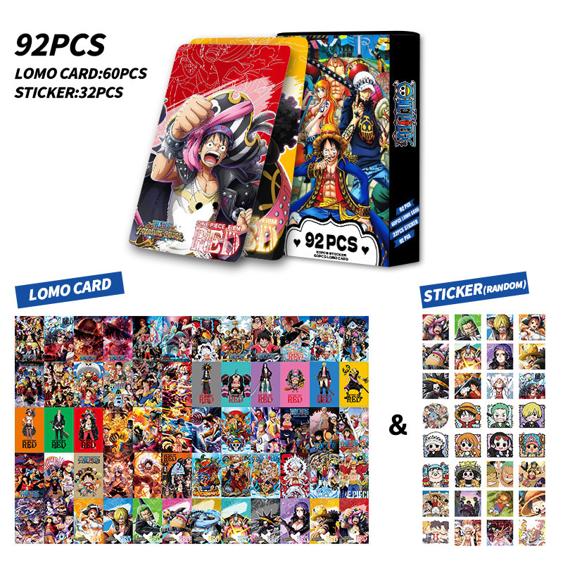 High Quality One Pieced Luffy 92PCS/Sets Funny Playing Lomo Double-sided Cards Anime Collection Cards